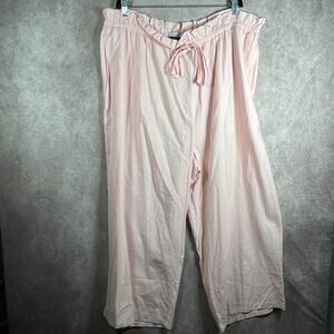 Eloquii Elements Paperbag Pants Womens Size 22 Pink Linen Blend High Waisted NEW